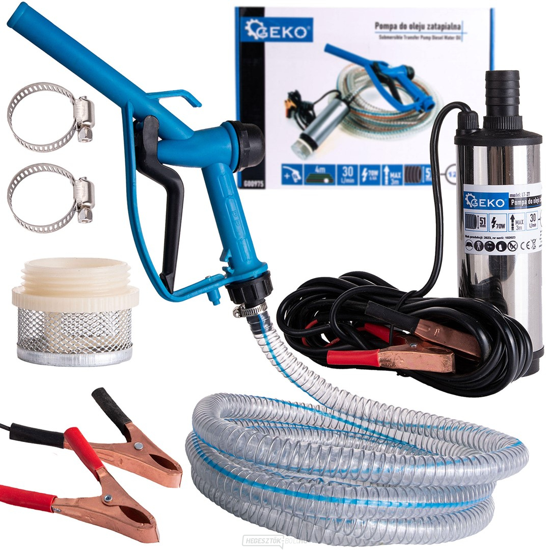 Merülő olajszivattyú 12V 51mm 4m kábellel és pisztollyal (10)