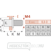 Szegecs acél csavarkészlet 50 db-os, M4x12mm Előnézet 