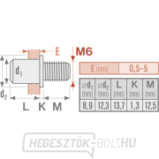 Szegecs acél csavarkészlet 25 db-os, M6x12mm Előnézet 
