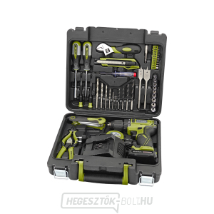 Akkus fúrócsavarhúzó, KEFE NÉLKÜL, 12V Li-ion szerszámokkal, 46 db-os készlet Akkus fúrócsavarhúzó, KEFE NÉLKÜL, 12V Li-ion szerszámokkal, 46 db-os készlet gallery main image