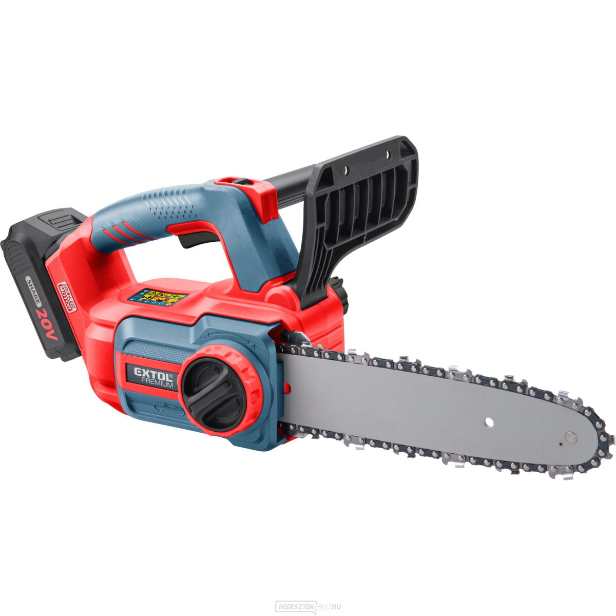 Akkus láncfűrész Extol SHARE20V, KEFE NÉLKÜL, 30cm, 2Ah