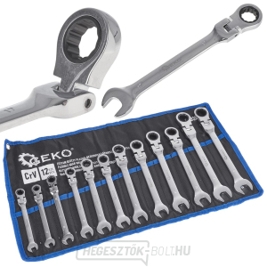 Ratchet gyűrűs kulcskészlet 12 el. 8-19mm (8) Ratchet gyűrűs kulcskészlet 12 el. 8-19mm (8) gallery main image