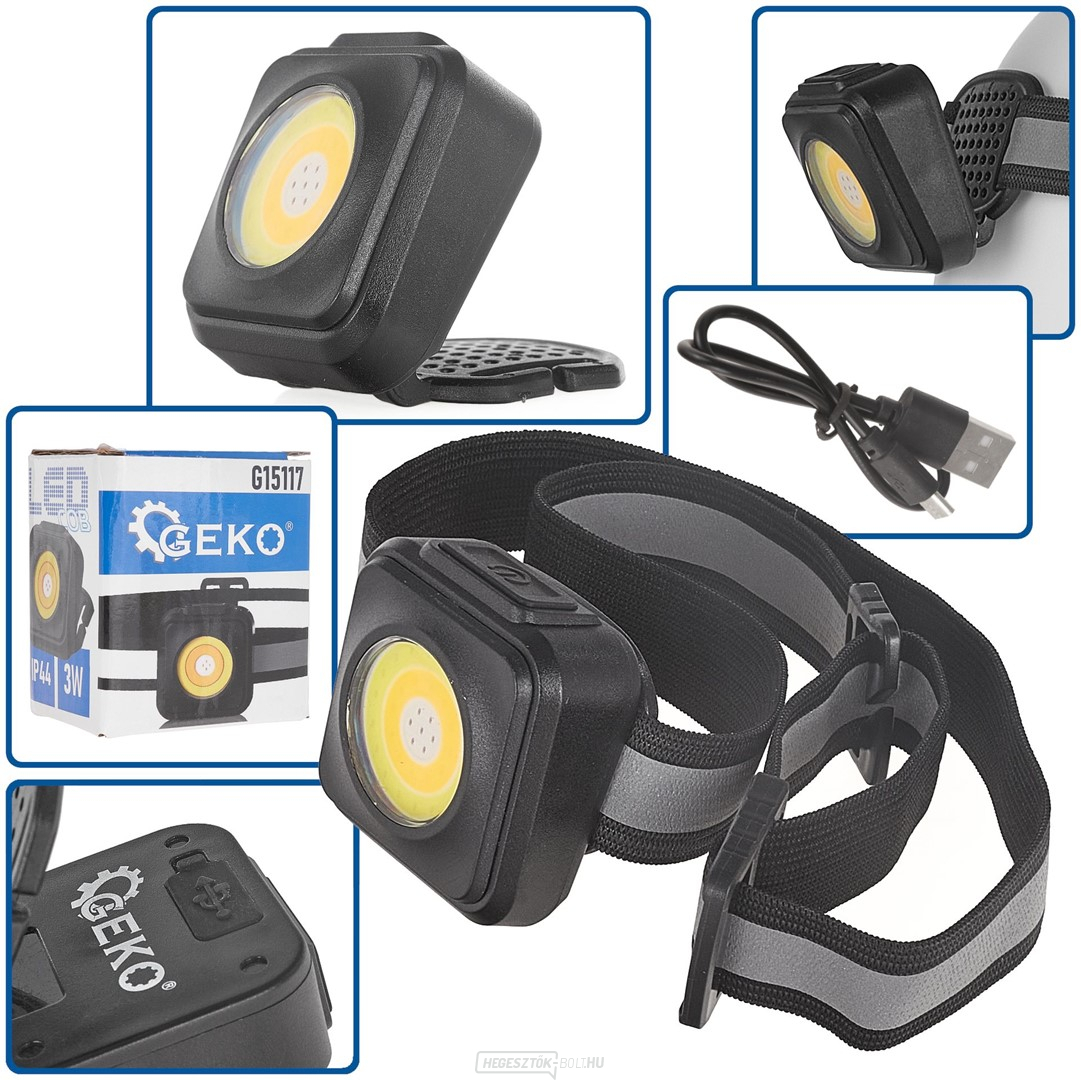 Fejlámpa ütésálló reflektorral LED COB 3W 500mAh 500lm IP44 (240)