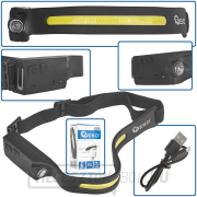 Fejlámpa mozgásérzékelővel LED COB 3W + 1W XPE 1200mAh 350lm IPX4 (100) Fejlámpa mozgásérzékelővel LED COB 3W + 1W XPE 1200mAh 350lm IPX4 (100) gallery main image