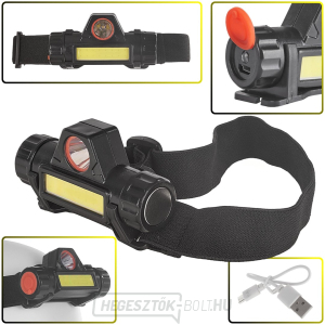 Fejlámpa forgatható fejjel LED COB 3W + XPE 800mAh IP20 (240) gallery main image