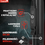 Ellenőrző műhelylámpa mágnessel LED COB 5W + 3W UV lézer 800mAh 400lm IP44 (100) Ellenőrző műhelylámpa mágnessel LED COB 5W + 3W UV lézer 800mAh 400lm IP44 (100) náhled