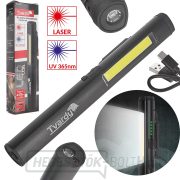 Ellenőrző műhelylámpa mágnessel LED COB 5W + 3W UV lézer 800mAh 400lm IP44 (100) gallery main image