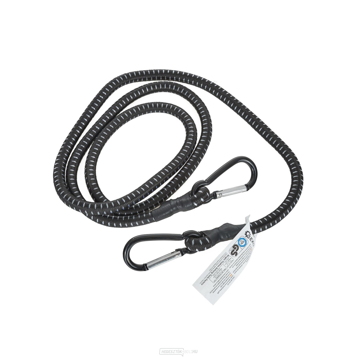 Szállítógumi a csomagok rögzítéséhez + karabiner 10mm x 150cm (40)
