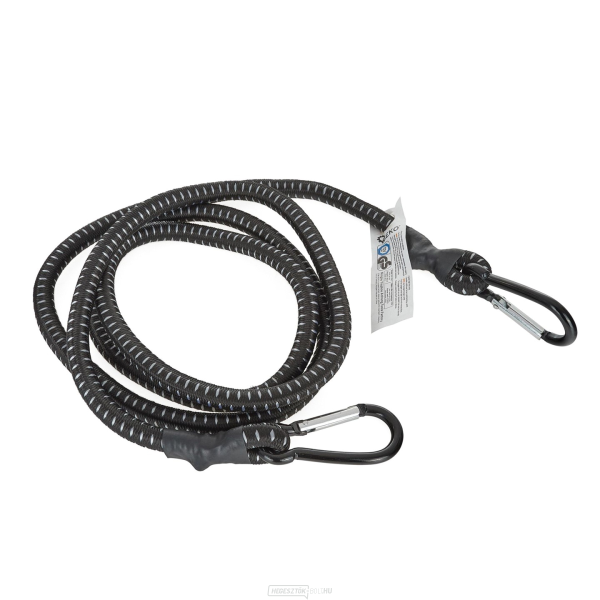 Szállítógumi a csomagok rögzítéséhez + karabiner 10mm x 180cm (40)