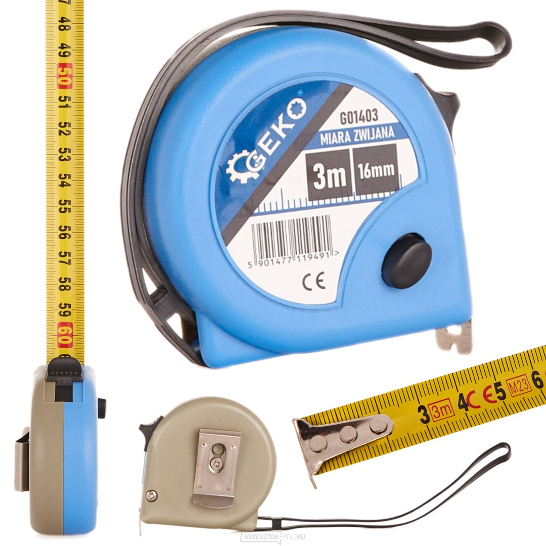 Mérőszalag 3mx16mmx0.115mm szín GEKO(12/120)