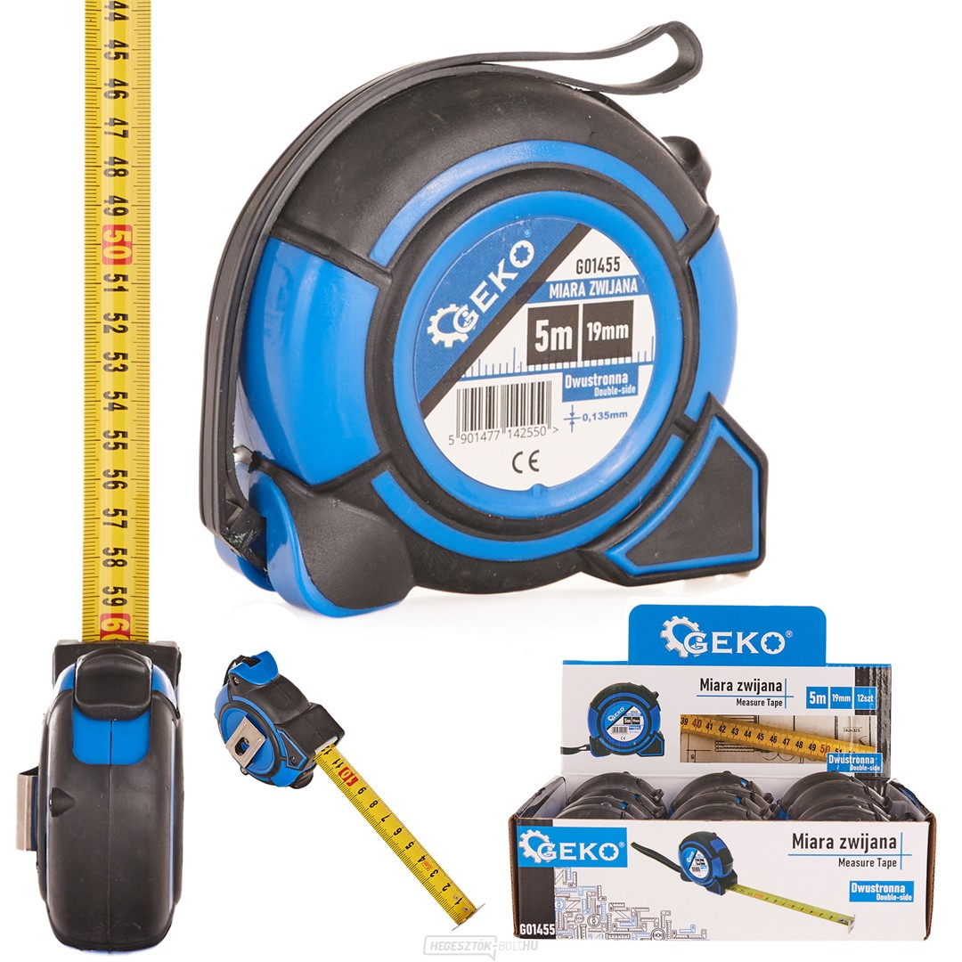 Kétoldalas mérőszalag 5mx19mm Kétoldalas (12/120) Kétoldalas mérőszalag 5mx19mm Kétoldalas (12/120) gallery main image