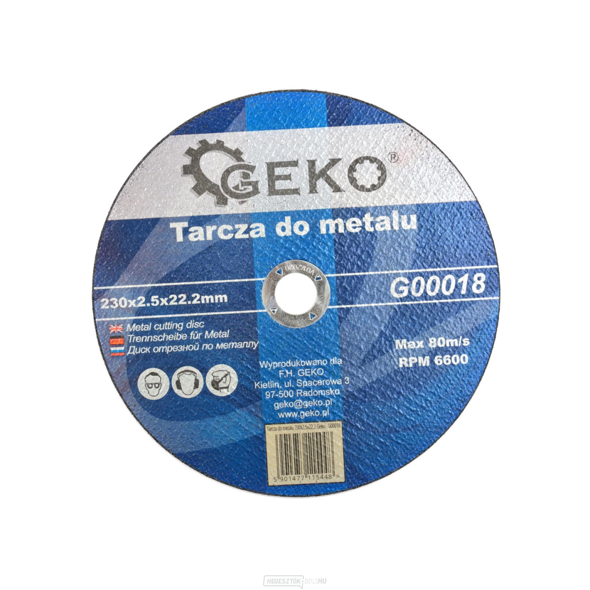 Fém tárcsa 230x2,5x22,2 GEKO (25/50/100)