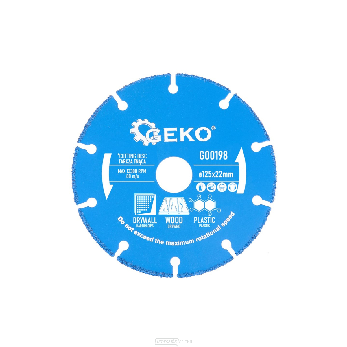 Vágókorong fa, műanyag, gipszkarton 125x22.2mm (10/100)