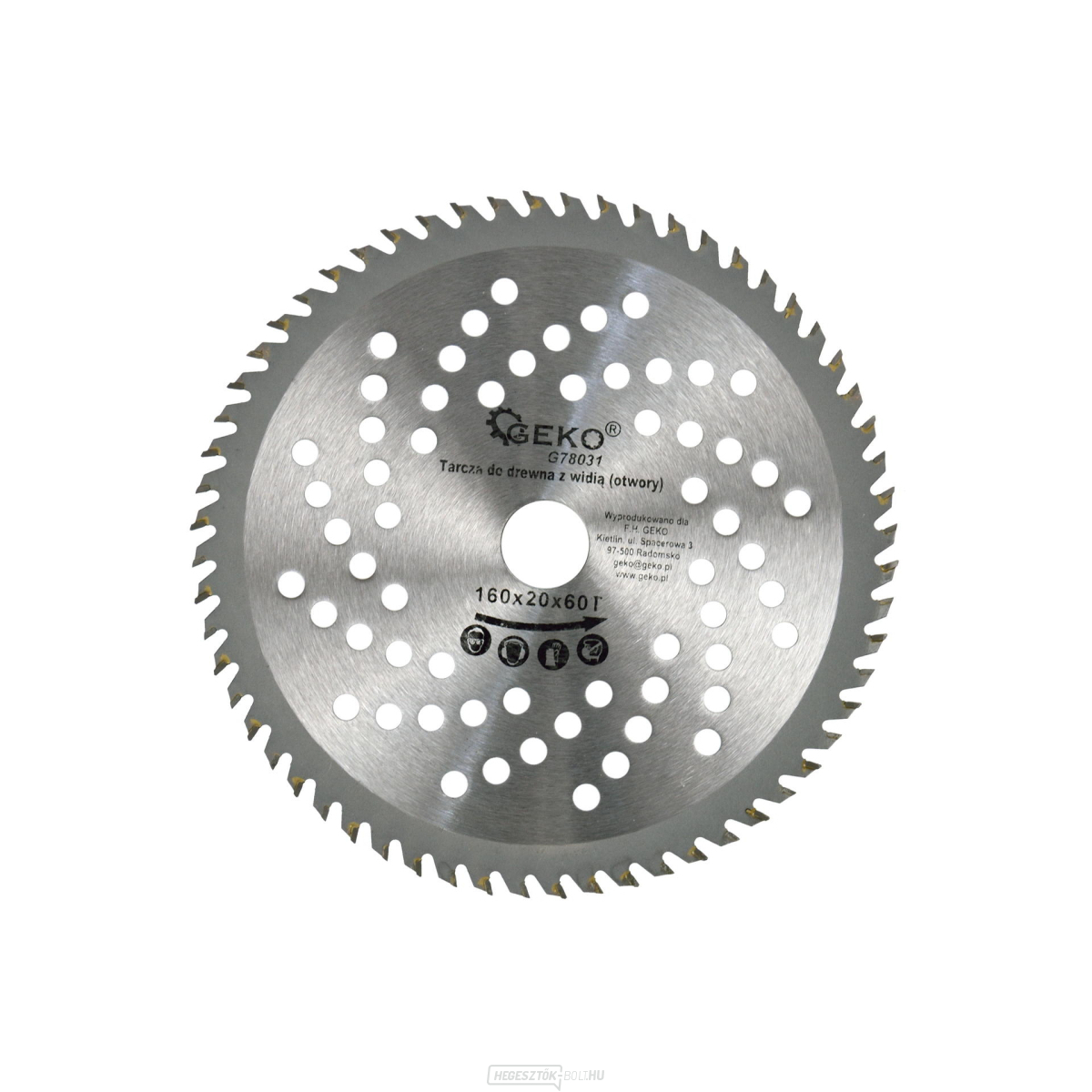 Fűrészlap 160x20x60T(lyukak)(100)