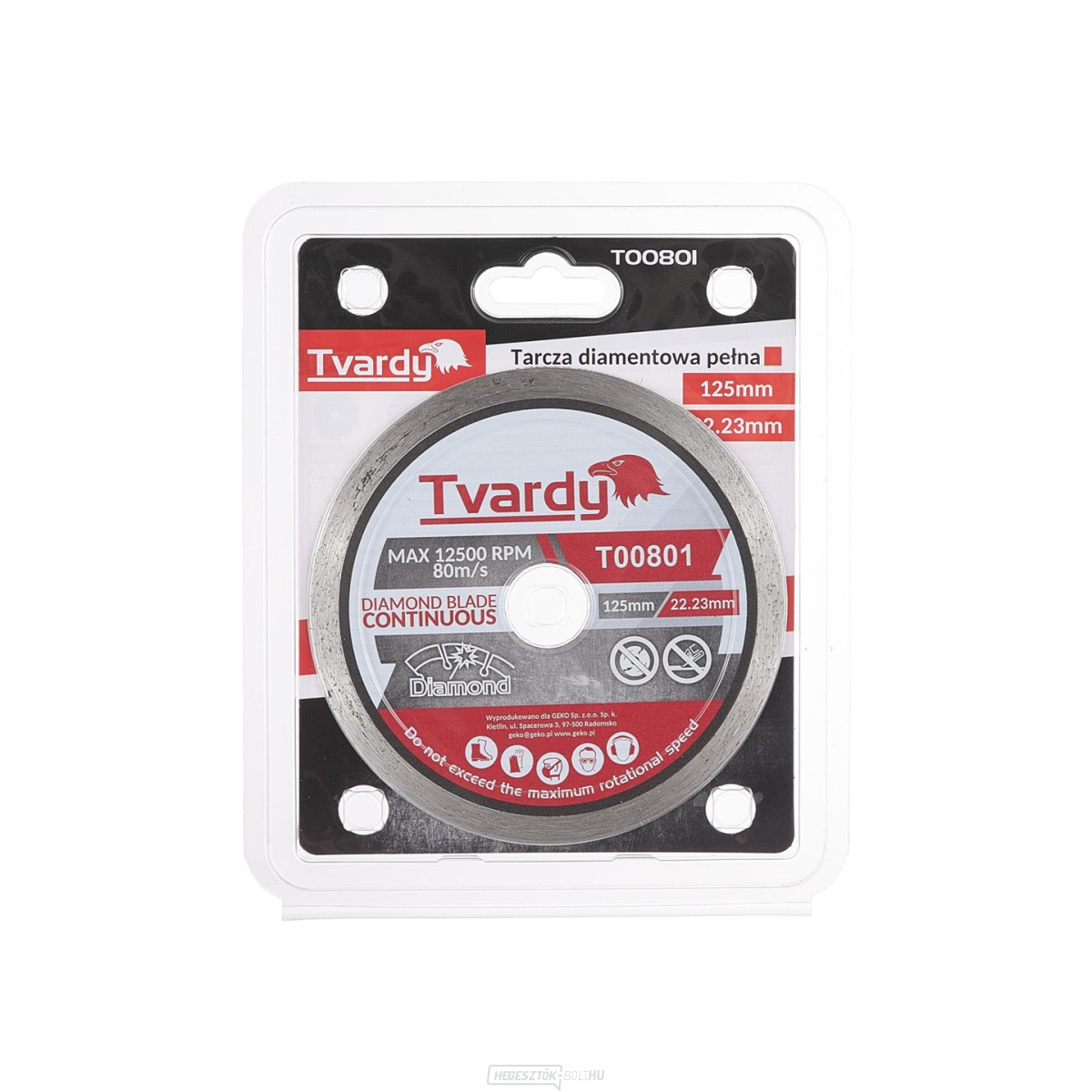 Tömör gyémánt tárcsa 125x7.5x22.23mm (100)