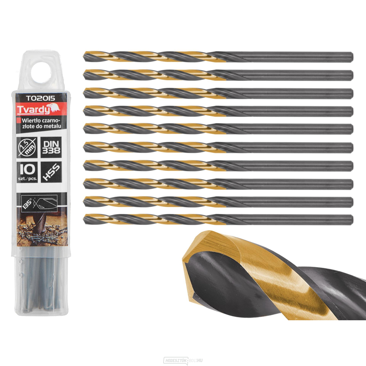 Fekete és arany HSS fém fúrószár 1.50mm (10/300/3000)