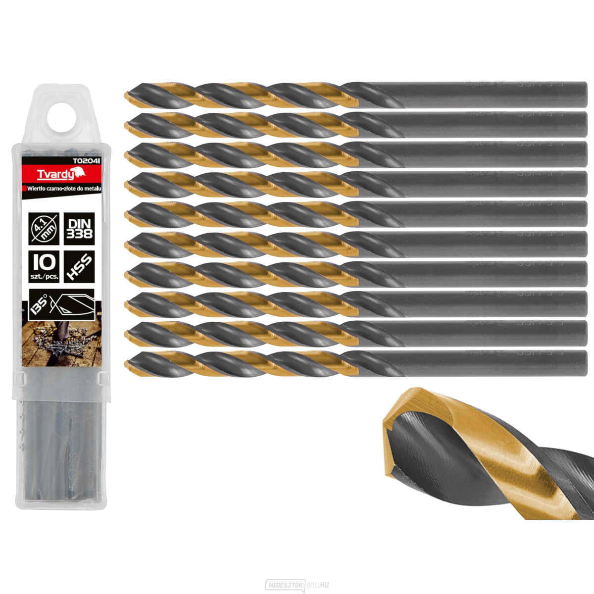 Fekete és arany HSS fém fúrószár 4.10mm (10/100/1000)