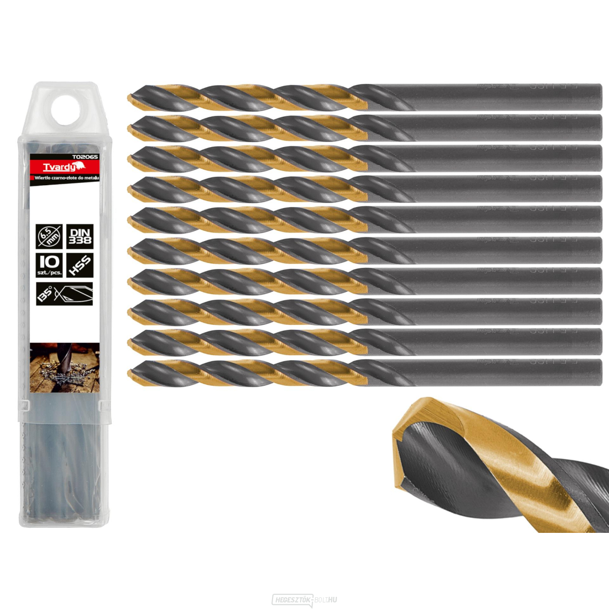 Fekete és arany HSS fém fúrószár 6.50mm (10/50/500)