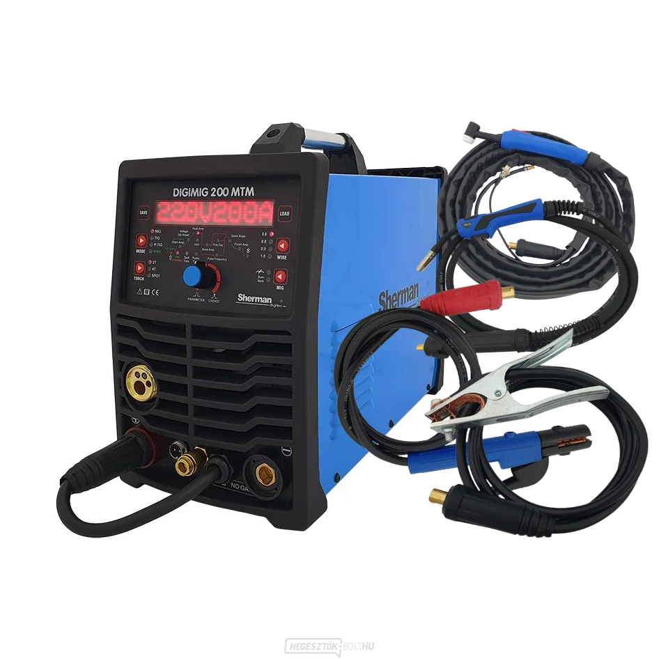 Inverteres hegesztőgép Sherman DIGIMIG 200 MTM + Kábelek + Zseblámpa
