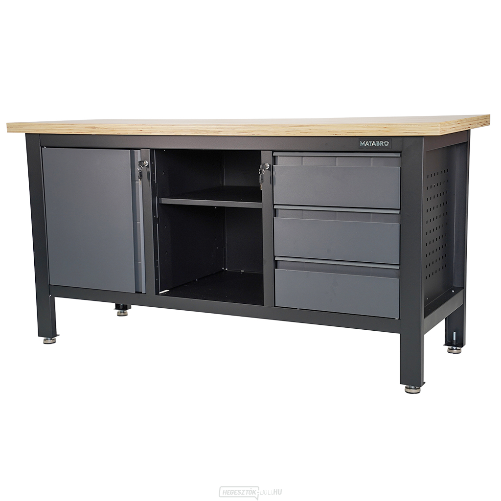 Munkaasztal Matabro MB-TSK7513-L | 3 fiók | 1 szekrény | 1 polc | 1690 x 600 x 860 - 900 mm