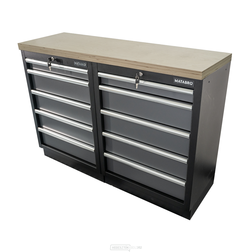 AKCIÓS KÉSZLET Műhelyszekrények MB-TGC1305 fa munkalappal MB-TGW53
