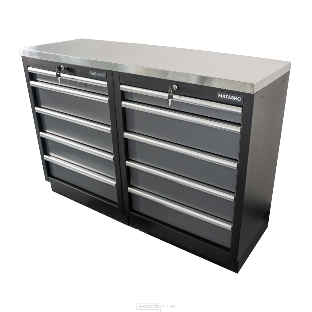AKCIÓS KÉSZLET Műhelyszekrények MB-TGC1305 rozsdamentes acél munkalappal MB-TGW53S
