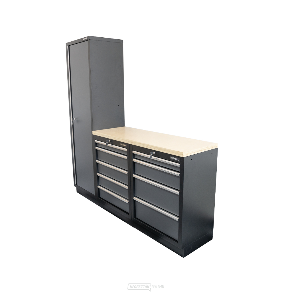 AKCIÓS SZETT 3 db műhelybútor készlet SET-CA01012 fa munkalappal MB-TGW53