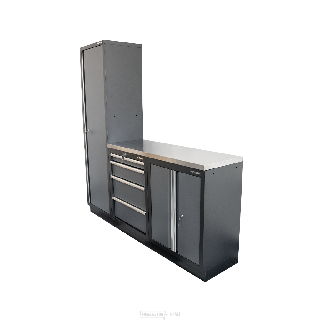 AKCIÓS SZETT 3 db-os műhelybútor készlet SET-CA01018 rozsdamentes acél munkalappal MB-TGW53S