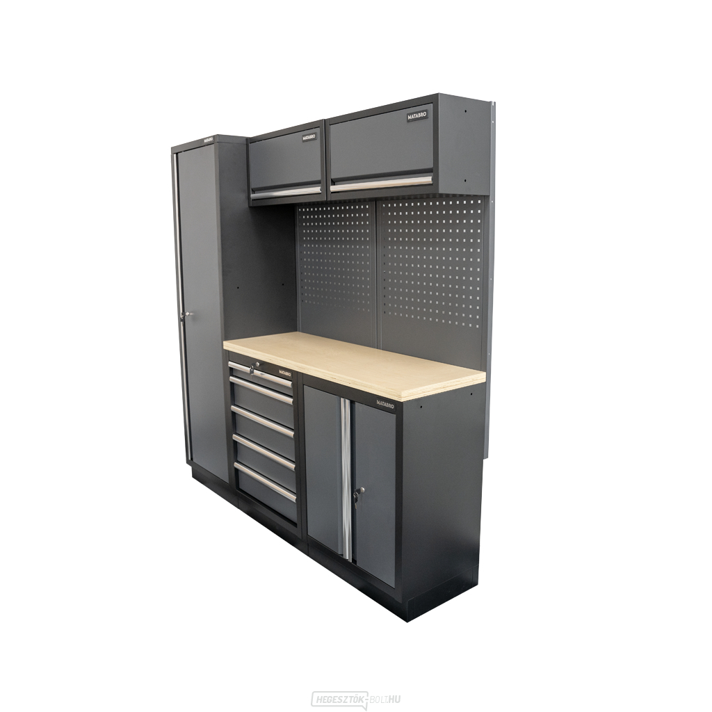 AKCIÓS SZETT 5 db-os műhelybútor készlet SET-CA01023 fa munkalappal MB-TGW53