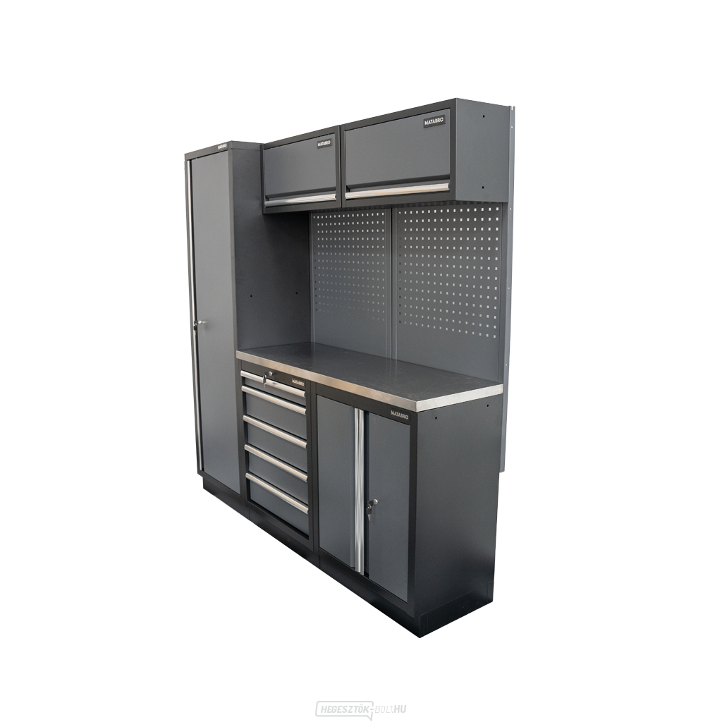 AKCIÓS SZETT 5 db-os műhelybútor készlet SET-CA01024 rozsdamentes acél munkalappal MB-TGW53S