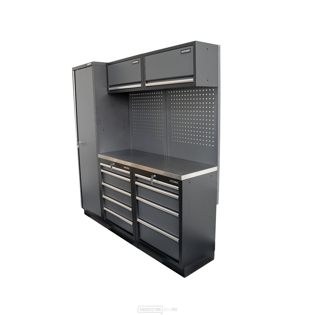 AKCIÓS SZETT 5 db-os műhelybútor készlet SET-CA01025 rozsdamentes acél munkalappal MB-TGW53S