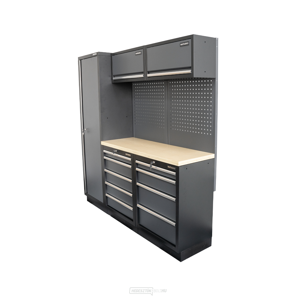 AKCIÓS SZETT 5 db-os műhelybútor készlet SET-CA01026 fa munkalappal MB-TGW53