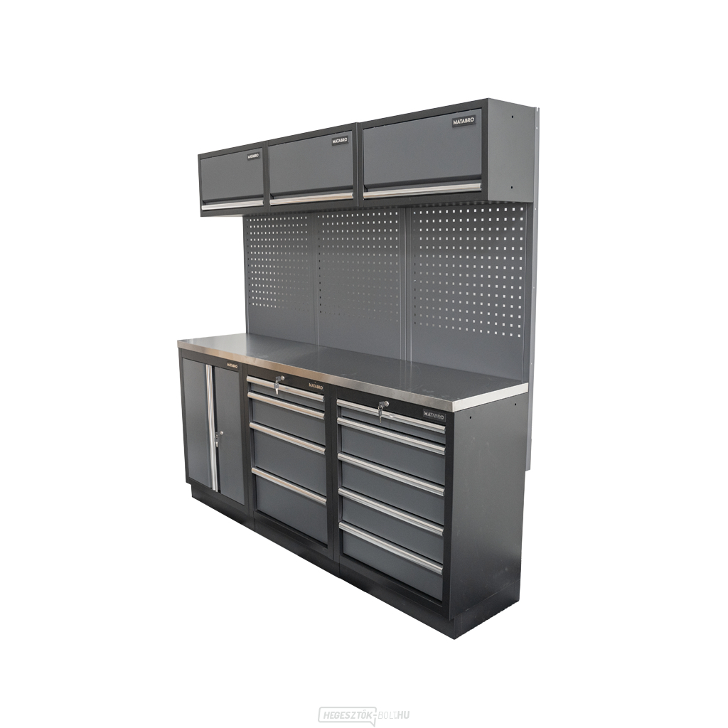 AKCIÓS SZETT 6 db-os műhelybútor készlet SET-CA01028 rozsdamentes acél munkalappal MB-TGW80S