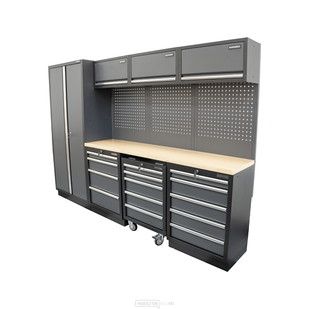 AKCIÓS SZETT 7 db-os műhelybútor készlet SET-CA01029 fa munkalappal MB-TGW80