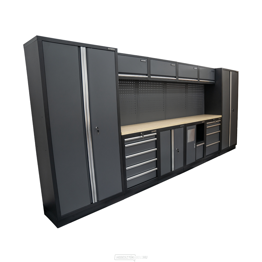 AKCIÓS SZETT 10 db-os műhelybútor készlet SET-CA01037 fa munkalappal MB-TGW53