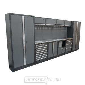 AKCIÓS SZETT 10 db-os műhelybútor készlet SET-CA01054 rozsdamentes acél munkalappal MB-TGW53S AKCIÓS SZETT 10 db-os műhelybútor készlet SET-CA01054 rozsdamentes acél munkalappal MB-TGW53S gallery main image