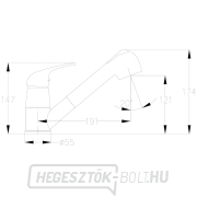 Teleszkópos mosogató csaptelep, tömlő hossza 130cm, 35mm, króm Előnézet 