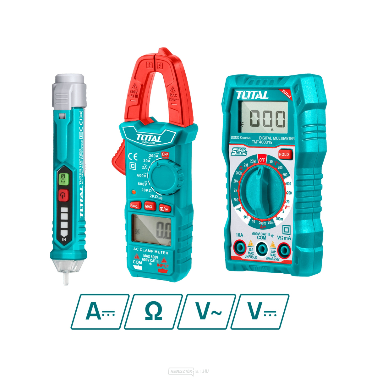Digitális multiméter, bilincs multiméter és AC feszültség teszter készlet, Total