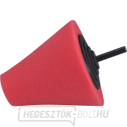 Hab polírozó kúp, T10, piros, ⌀80mm, szár 6mm gallery main image