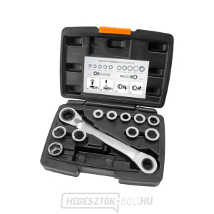 Formás racsnis kulcs és betétek, 11 db-os készlet, 8-19mm, CrV Formás racsnis kulcs és betétek, 11 db-os készlet, 8-19mm, CrV gallery main image