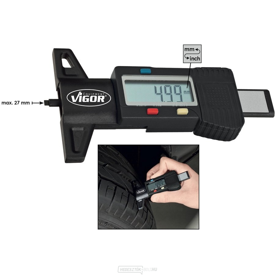 Digitális gumiprofil mélységmérő VIGOR V1584 Digitális gumiprofil mélységmérő VIGOR V1584 gallery main image