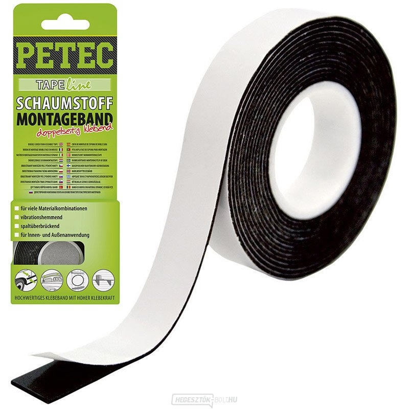 Kétoldalas habszivacs szerelőszalag PETEC 87122 