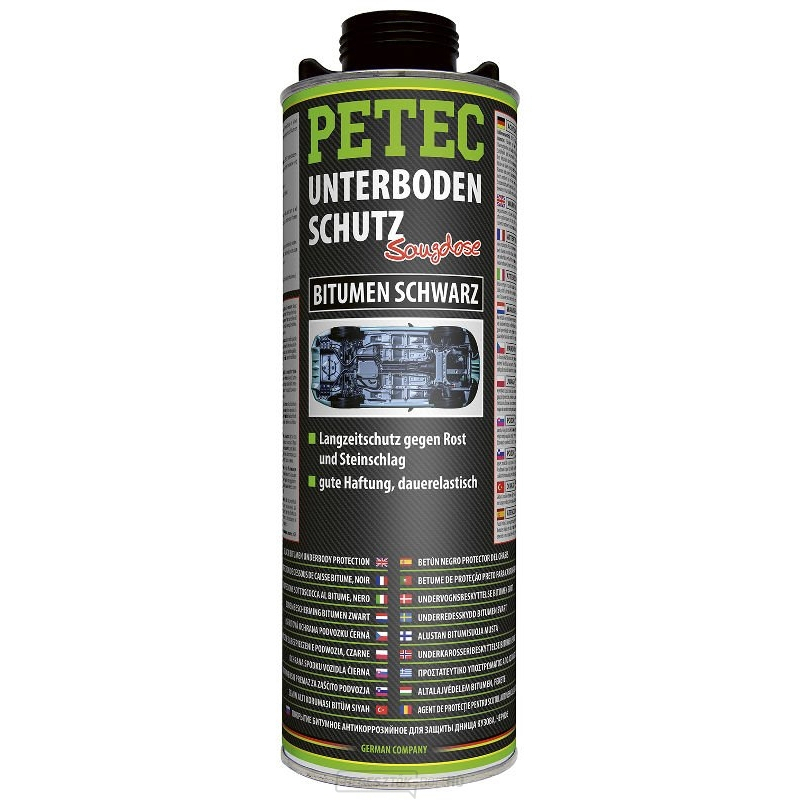 Bitumenes massza autók aljára, 1000 ml-es tartály PETEC 73110