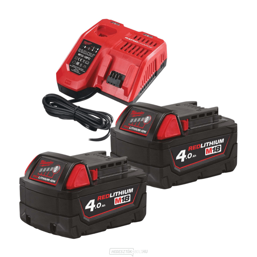 Milwaukee M18 NRG-402, 2x M18 B4 akkumulátor + M12-18 FC akkumulátortöltő, 4933459215