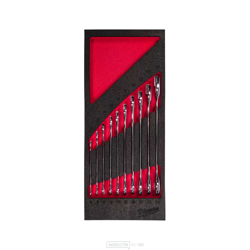 Milwaukee 6 ÷ 27 mm-es kétoldalas villáskulcs-készlet habbetétben (10 db) 4932493629