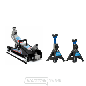 PROMÓCIÓS KÉSZLET Hidraulikus alacsony profilú jack (hever) 2,5t TA253 3t MB-JS3T támasztékokkal PROMÓCIÓS KÉSZLET Hidraulikus alacsony profilú jack (hever) 2,5t TA253 3t MB-JS3T támasztékokkal gallery main image