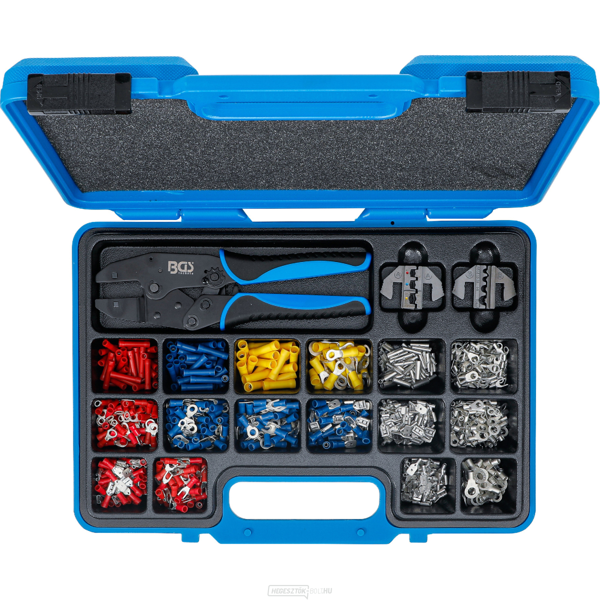 Krimpelő fogó készlet BGS 1411 | 2 pár pofával | kábelhurokkal | 1000 darab