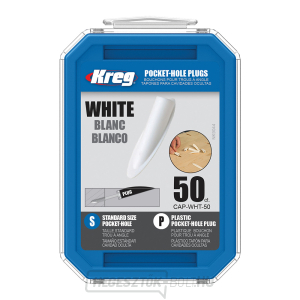 Kreg Standard dugók rejtett csatlakozásokhoz - műanyag, fehér, 50 db Kreg Standard dugók rejtett csatlakozásokhoz - műanyag, fehér, 50 db gallery main image