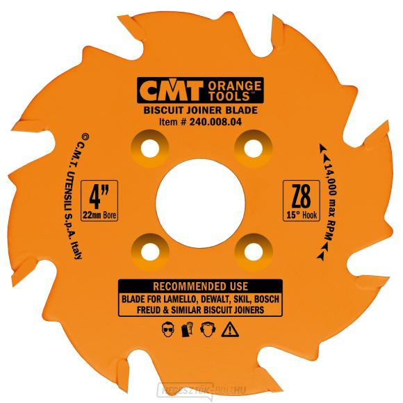 CMT Lamellás tárcsa lamelláris ízületekhez - D100x3,96 d22 Z8 HW váltófog