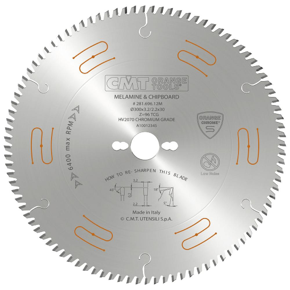 CMT CHROME fűrészlap laminált, DTD és MDF lemezekhez - D250x3.2 d30 Z80 HW